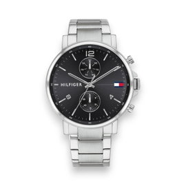 Zegarek męski Tommy Hilfiger Daniel 1710413 | Srebrny z czarną tarczą